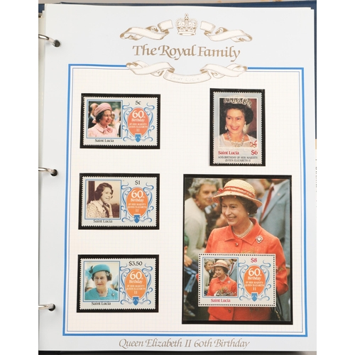 302 - Three stamp albums containing various Commonwealth stamps commemorating Royal anniversaries