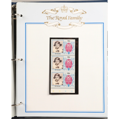 302 - Three stamp albums containing various Commonwealth stamps commemorating Royal anniversaries