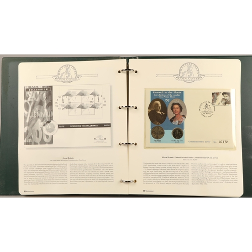 303 - Three albums containing various first-day covers and commemorative coins