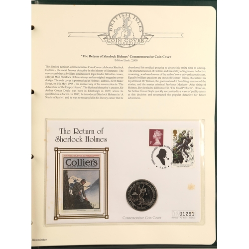 303 - Three albums containing various first-day covers and commemorative coins