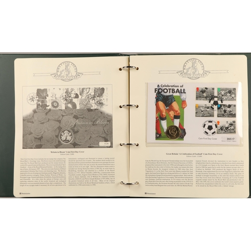 303 - Three albums containing various first-day covers and commemorative coins