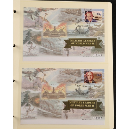 306 - Three albums containing various 'The History of World War II' first day covers and commemorative coi... 