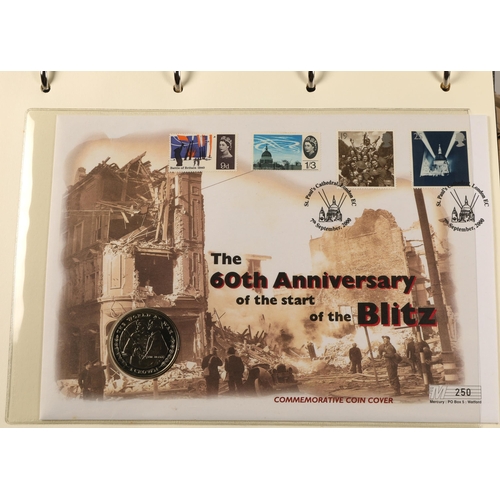 306 - Three albums containing various 'The History of World War II' first day covers and commemorative coi... 