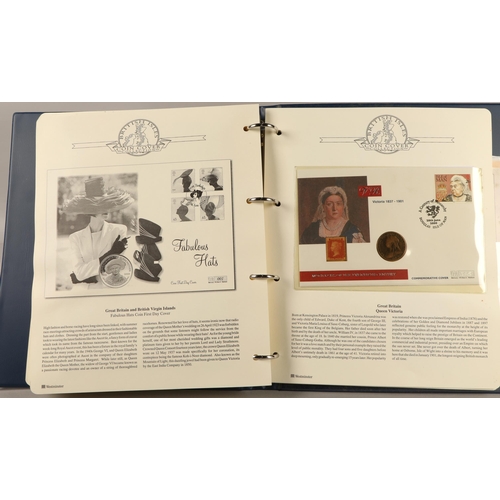 307 - Two albums containing various British first day covers and commemorative coins