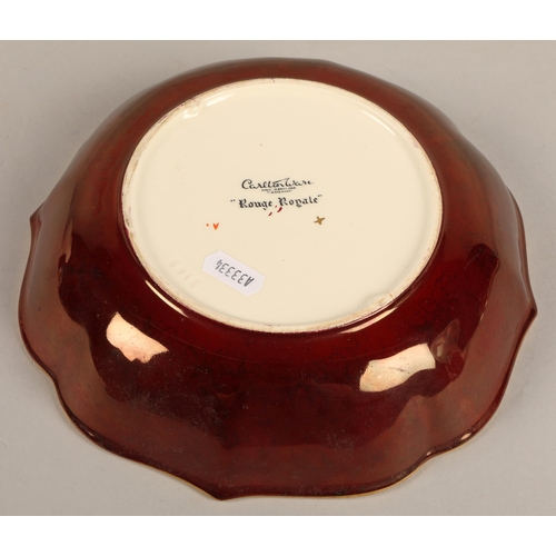 255 - Carlton Ware Rouge Royale bowl with bird design