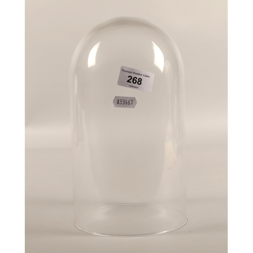 268 - Glass display cloche dome, approx 25cm h