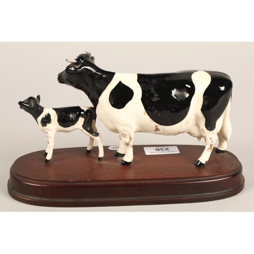 236 - Beswick Friesian cow & calf on stand