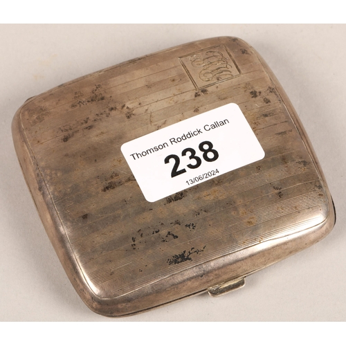 238 - Three hallmarked silver cigarette cases, gross weight 261g