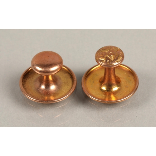 39 - Two 9ct gold buttons, 2.4g