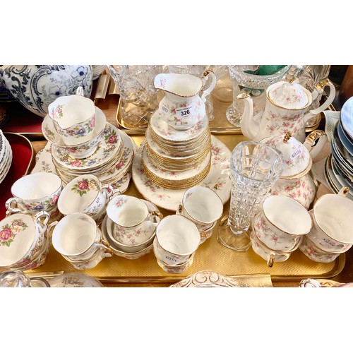 326 - Paragon Victorianna Rose pattern teaset and another royal Stafford.