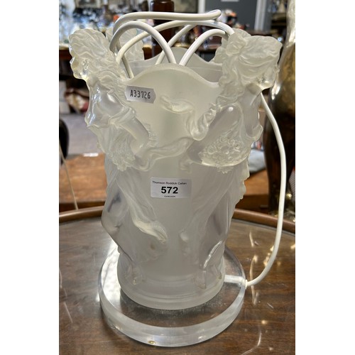 572 - Ornate glass table lamp