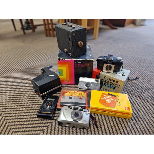 429 - Assorted cameras. two Polaroid cameras, box camera, Kodak, etc