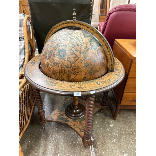 650 - Drinks globe cabinet, approx. 110cm high