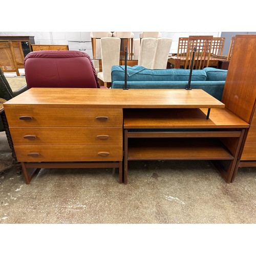 651 - G-Plan sideboard with six-drawer chest.