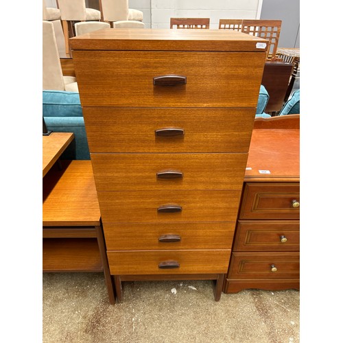 651 - G-Plan sideboard with six-drawer chest.