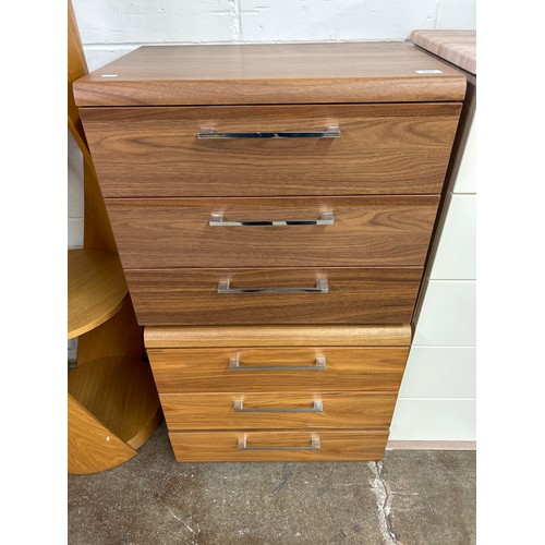 690 - Two contemporary three-drawer bedside chests