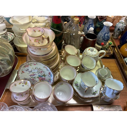 348 - Diamond china teaset and other decorative ceramics