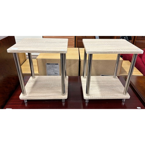 705 - Pair contemporary side tables, 41.5cm high