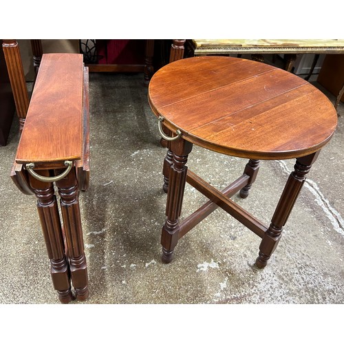 708 - Side table with two smaller drop leaf tables