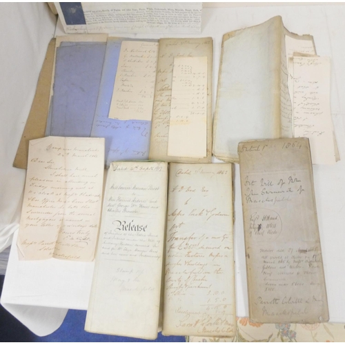 107 - Legal & other Documents & Ephemera. A carton of various, mainly 19th cent., including Cheshi... 