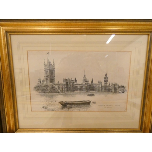 109 - Collection of gilt framed modern prints of London by Ron Marsden.