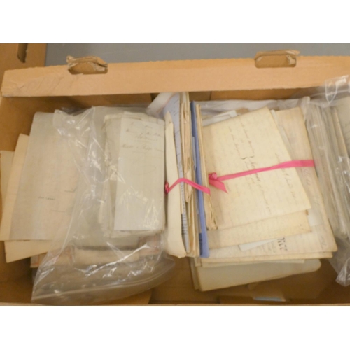 103 - Documents & Ephemera. A carton of mainly legal documents & related items, some Northumberlan... 