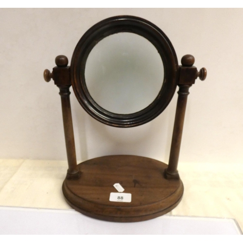 88 - Antique mahogany table top mirror.
