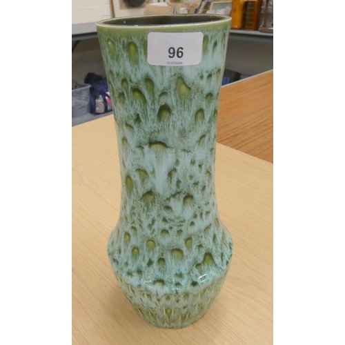 96 - Eastgate pottery Withernsea brown and cream lava vase. 31 cm high
