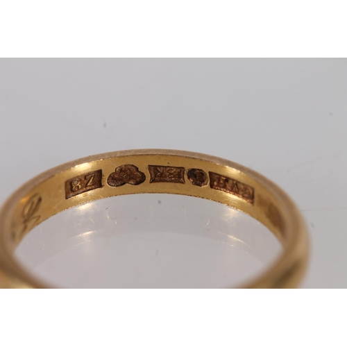 352 - Two Swedish 18ct gold wedding bands, gross 6.6g.