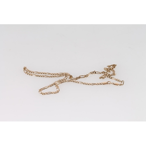 354 - 9ct gold Figaro chain necklace, 6.0g.