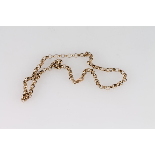 357 - 9ct gold Belcher chain necklace, 13.3g.