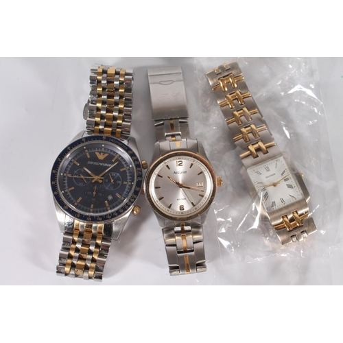 384 - Emporio Armani gents chronometer wristwatch, Accurist wristwatch and a Sekonda wristwatch (3)