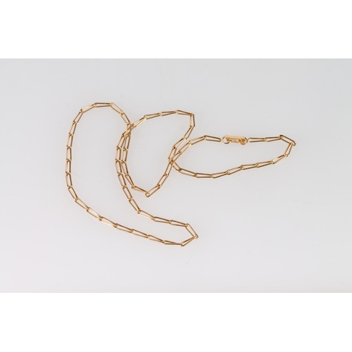 398 - 18ct gold fetter link neck chain, 8.5g.