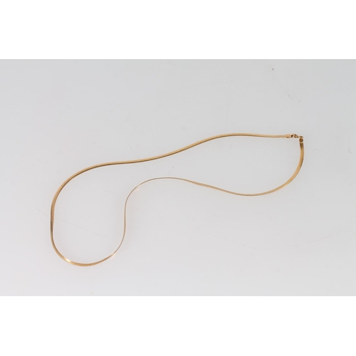 399 - 18ct gold flat link neck chain, 5.2g.