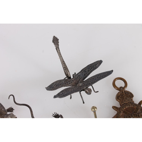 443 - Miniature white metal animal figurines together with a WWI 1914-1915 star, awarded 18322 Pte. W. Tim... 