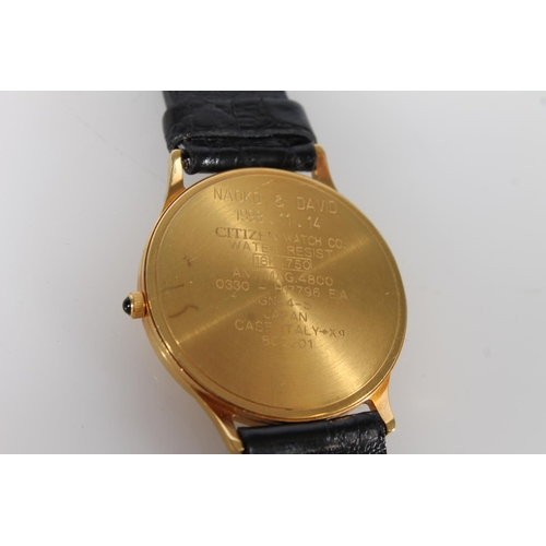 448 - Citizen Exceed wristwatch, gold edition, having 18ct gold case.