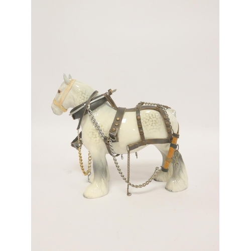 188 - Two Beswick grey mottled Shire horses, model 818. Height 21cm. (2)