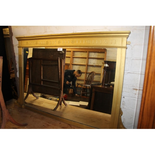 453 - Reproduction gilt framed over mantle mirror, 118cm wide.