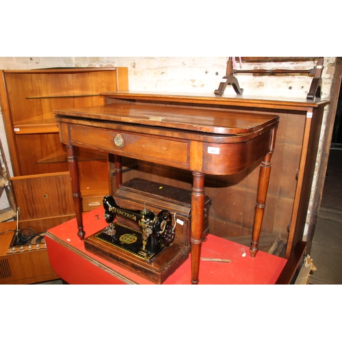 464 - Victorian mahogany fold over tea table.