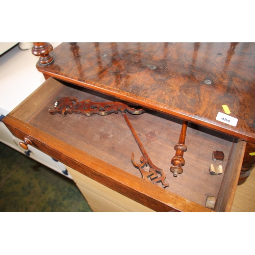 484 - Victorian rosewood open fronted etagere, with fret cut gallery to the top, 91cm tall.