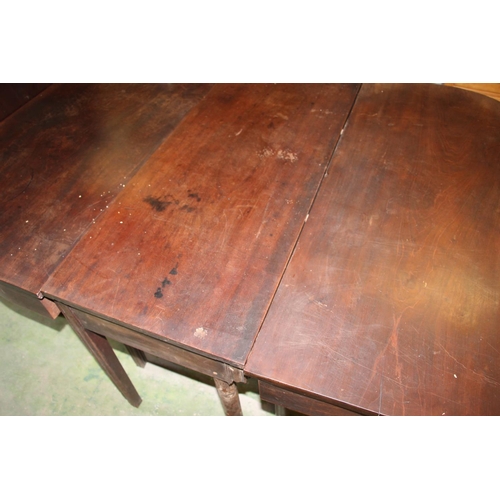 495 - Antique mahogany D end dining table with additional leaf, 216cm full extended.