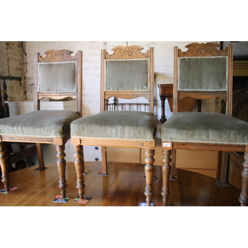 500 - Three late Victorian upholstered dining chairs.