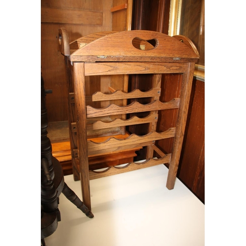 511 - Oak wine stand with detachable butler's tray.