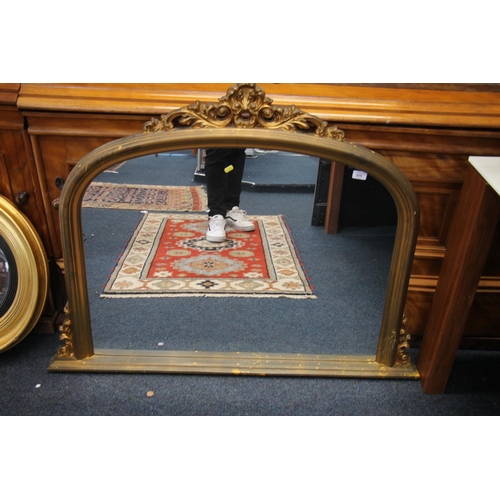 515 - Gilt framed over mantle mirror. 90cm in height.