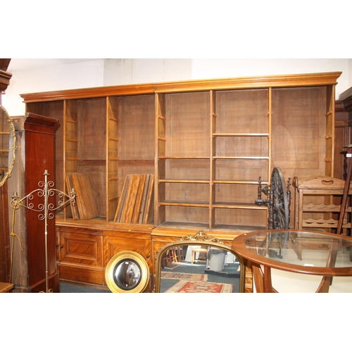 520 - Pair of substantial Victorian library bookcases over cupboards. 262cm height x 212cm width.