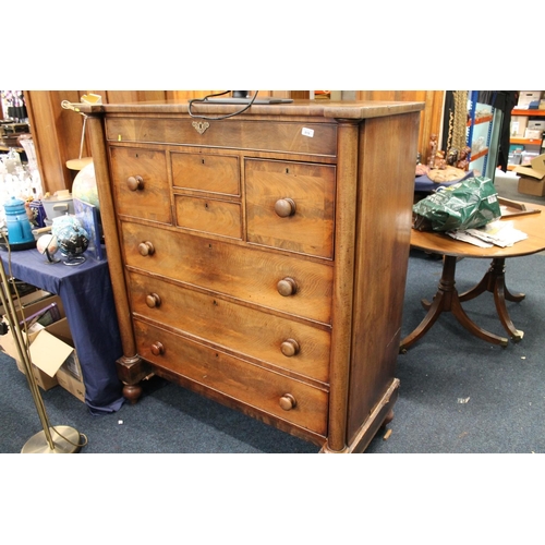 537 - Victorian mahogany Scotch chest of drawers, 146cm high.