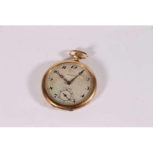 432 - 9ct gold cased Grosvenor pocket watch.