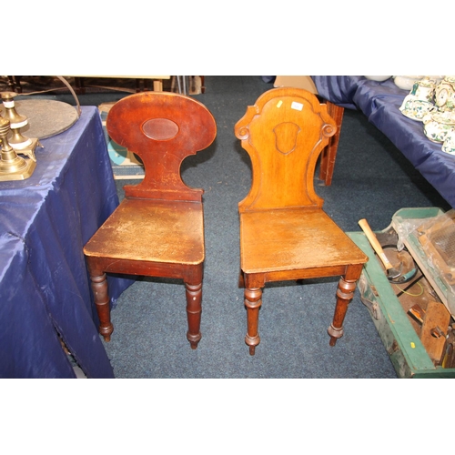 529 - Two Victorian hall chairs.