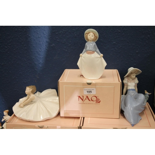 105 - Decorative figurines to include Nao, Coalport, etc.