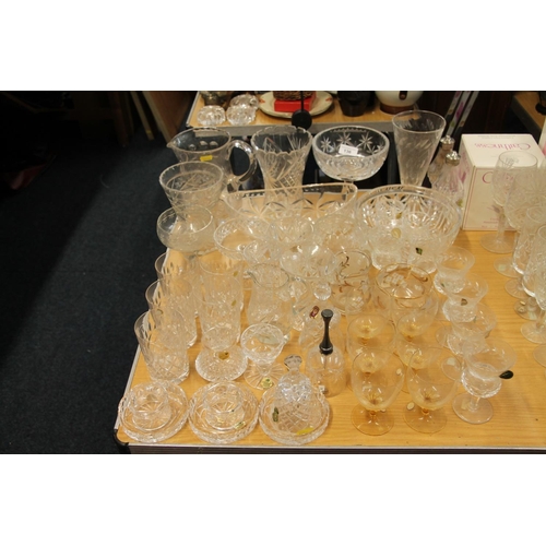136 - Scottish cut-glass thistle shaped wine glasses and other Irish and Scottish glassware.